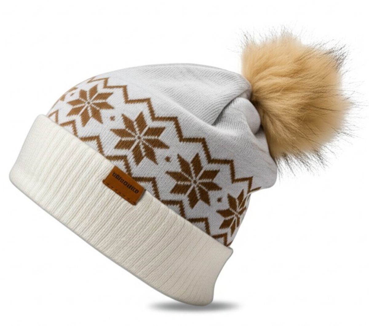 Nordvegr Lue Stjernemønster, beige m/dusk 