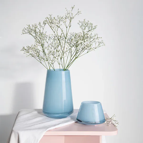 Hovedbilde Dugg Lyslykt 8,5cm Lys Blå, Hadeland Glassverk