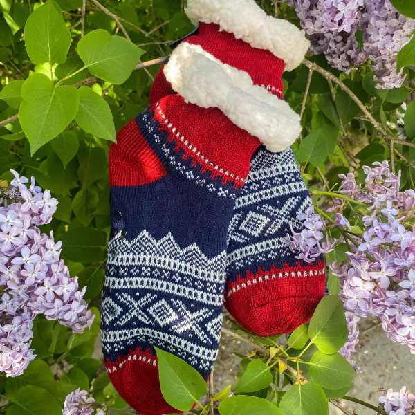 Hovedbilde Kosesokk Mariusmønster kort blå