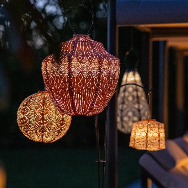 Hovedbilde Lumiz Solcelle Led Lykt Round 20 Sashiko Mocha ...