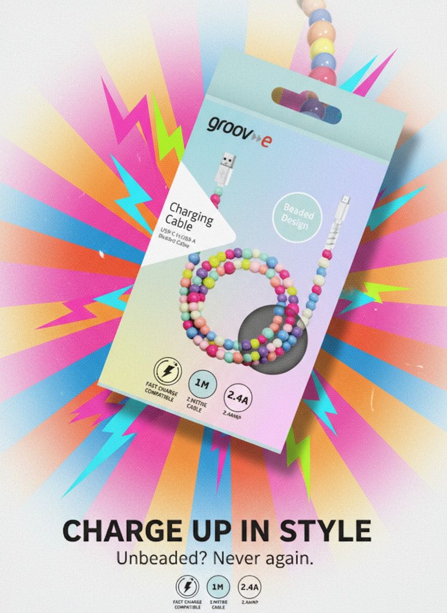 Groove Ladekabel Perler USB-A til USB-C 1m