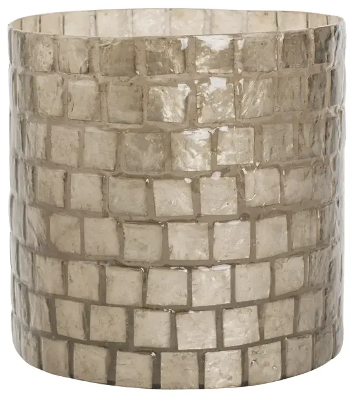 Halvor Bakke Velsao smårutet lyslykt, 15x15 Beige/Natur Capiz