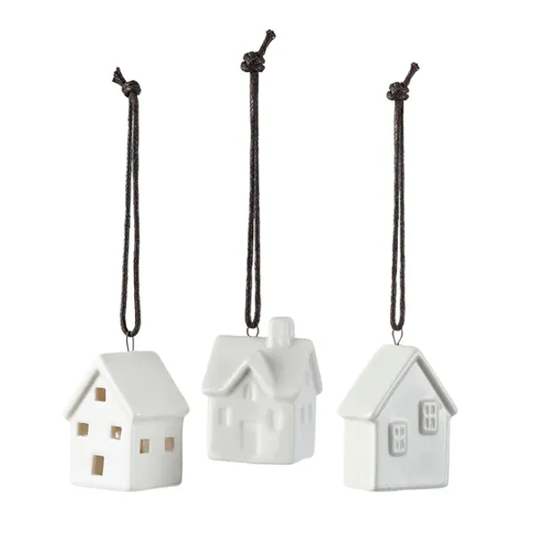 Hovedbilde Porselenshus Hengepynt 3stk Hvit, Porsgrunds ...