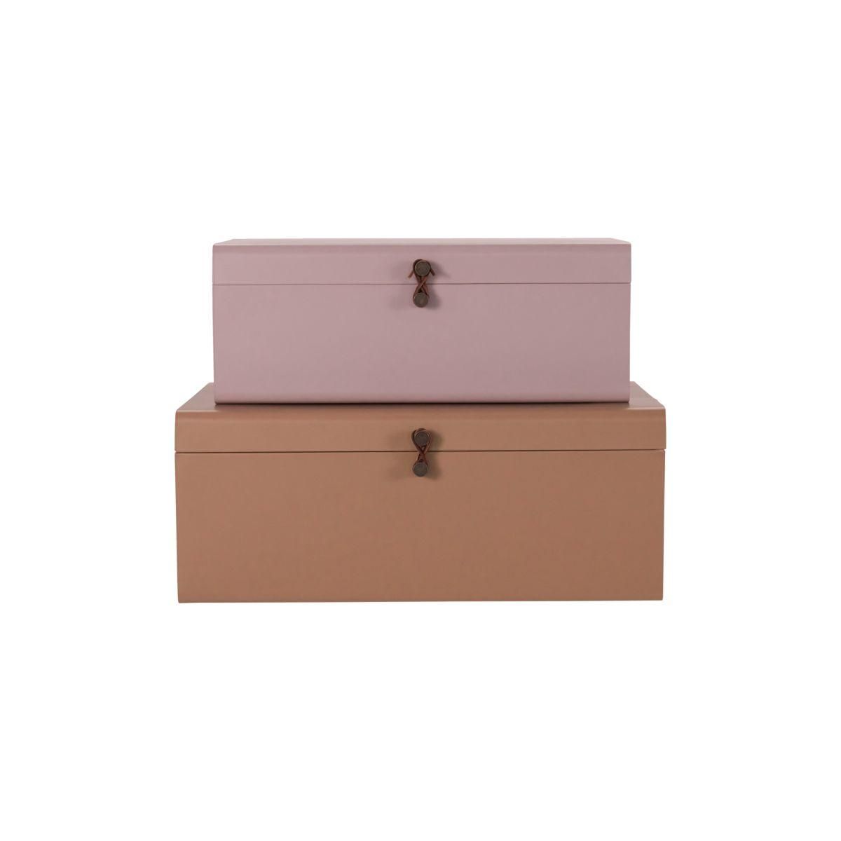House Doctor Oppbevaringbokser Metal, beige/rose