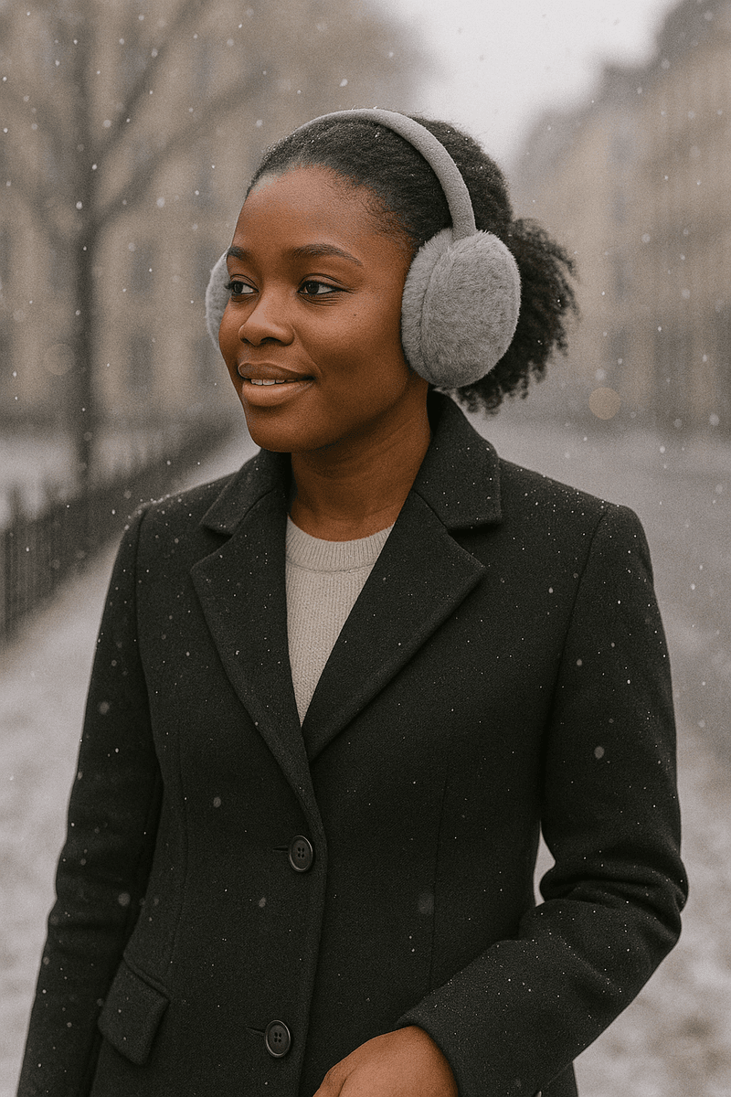 Ørevarmer Super Fluffy, blågrå