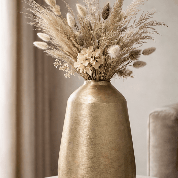 Hovedbilde Lama Ines stor vase H44 Matt gull