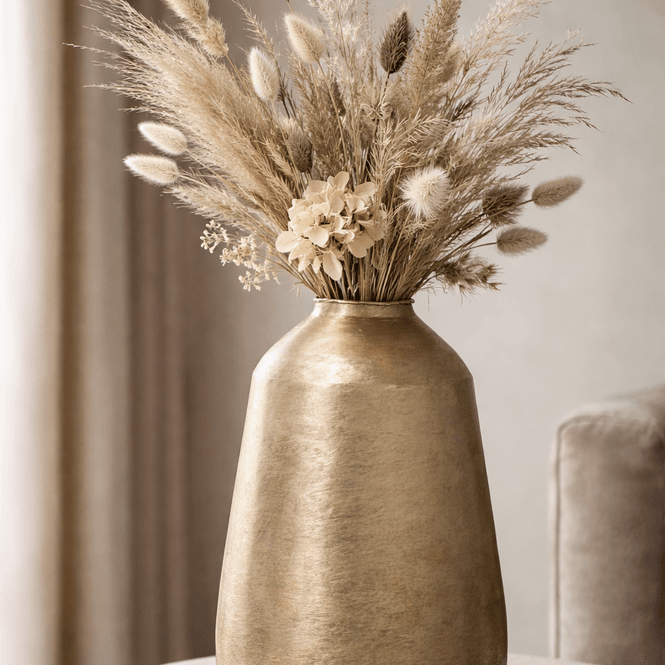 Hovedbilde Lama Ines stor vase H44 Matt gull