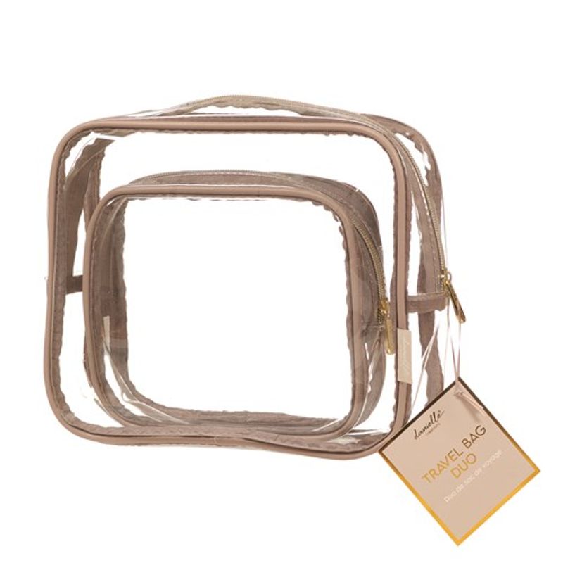 Danielle Creations toalettmappe 2-pk, gjennomsiktig 