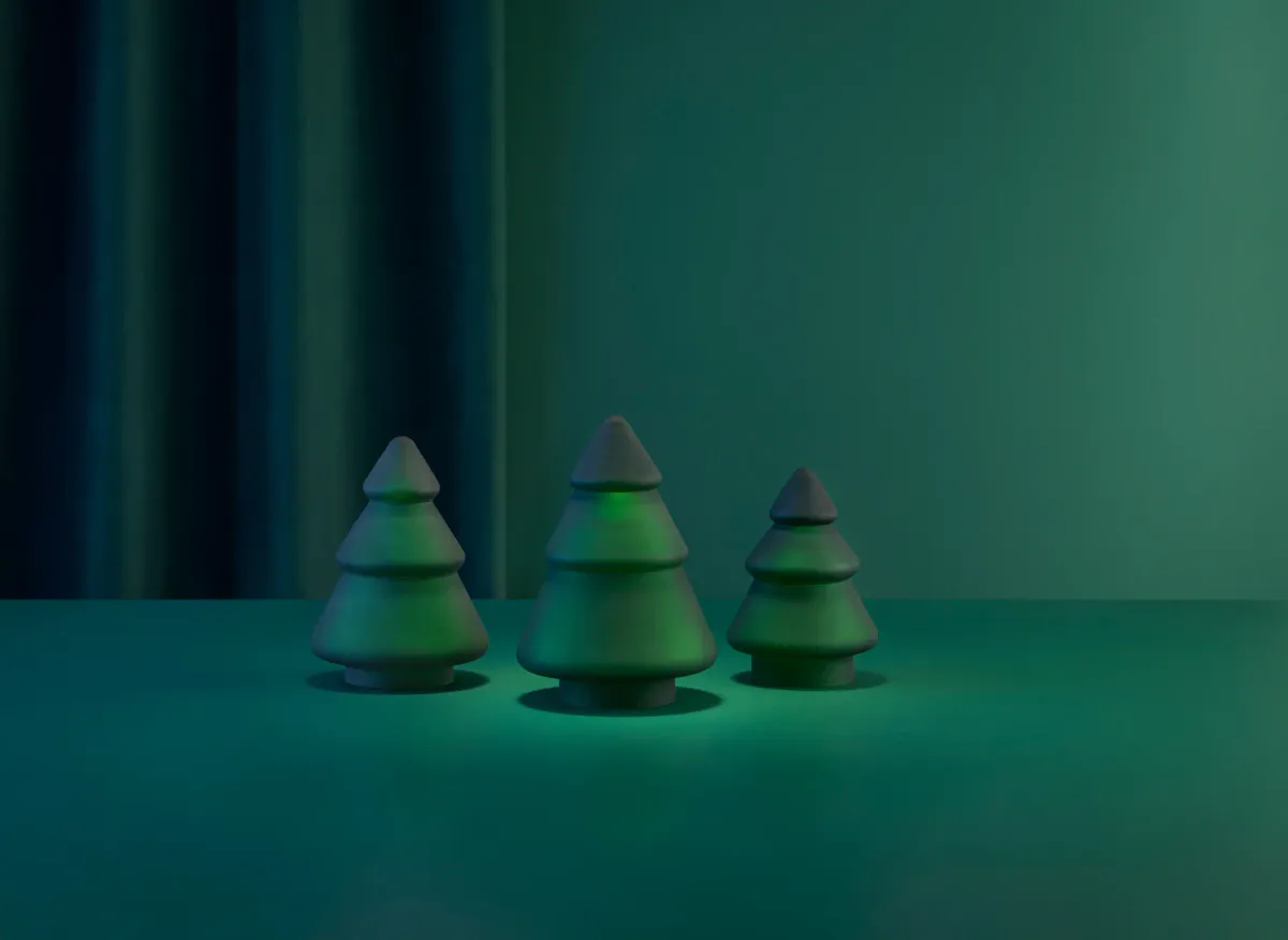 Gran glasstre 11,5 cm i frostet grønt glass Hadeland Glassverk 