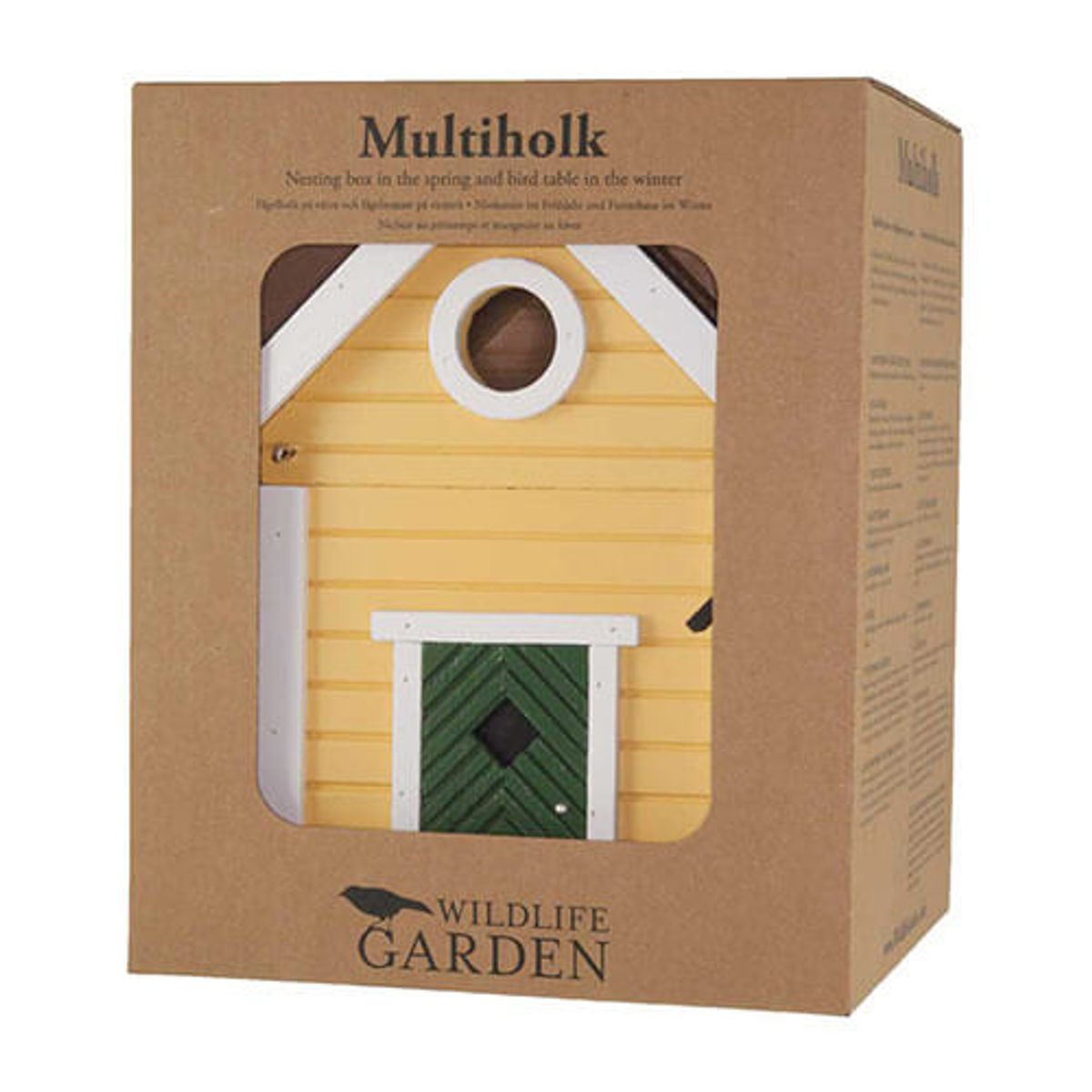 Fuglekasse og fuglemater i ett  Gul Villa Wildlife Garden