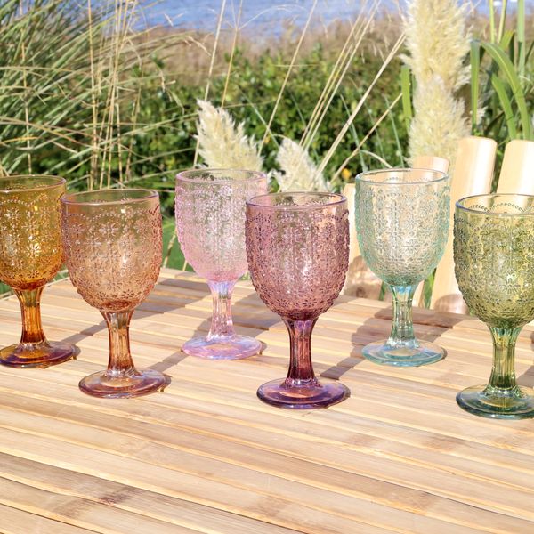 Hovedbilde Saint-Émilion vinglass med mønster – 6 stk