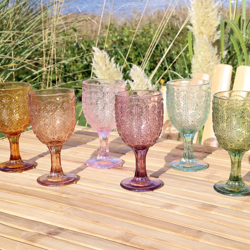 Saint-Émilion vinglass med mønster – 6 stk